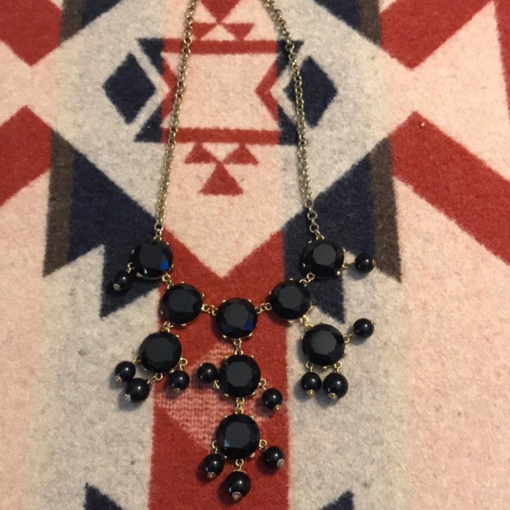 J. Crew Black Cluster Necklace